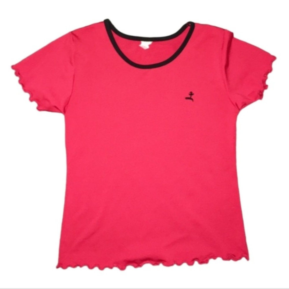 SO Red Crop Top Shirt Short Sleeve Anchor Navy Blue Crew Neck Juniors Size Small